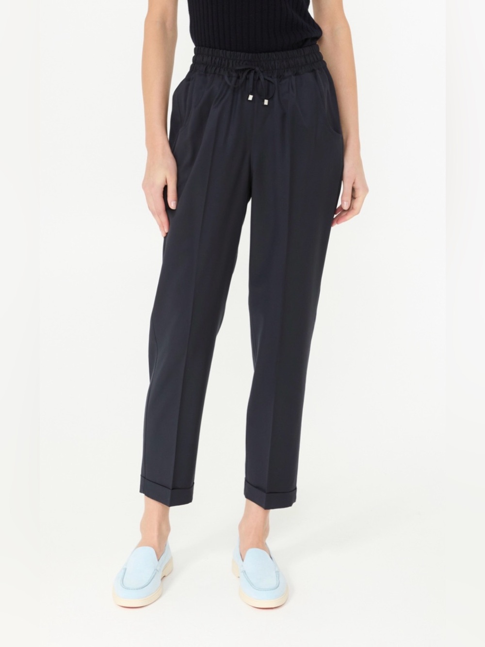 Zara women Navy Drawstring trouser size XS